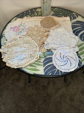 Handmade Crochet Doily Lot in Cream and White